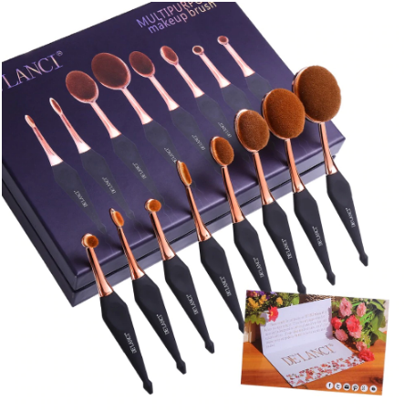 New oval makeup brush set iciCosmetic