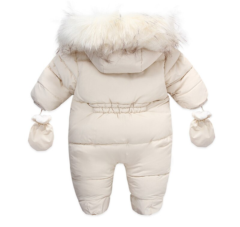 Baby jumpsuit with glove winter cotton plus velvet baby coat romper