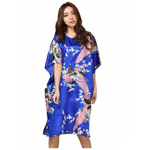 Satin robe dress nightgown novelty women's kaftan bath gown iciCosmetic™