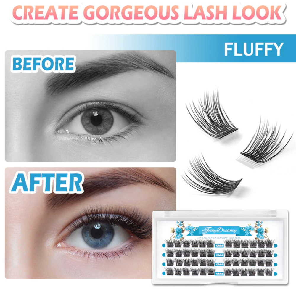 DIY cluster lashes fluffy eyelashes extension