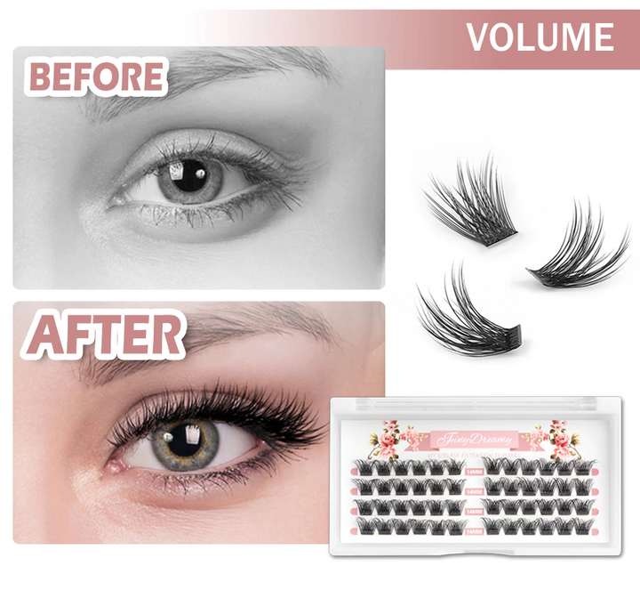 DIY cluster lashes fluffy eyelashes extension