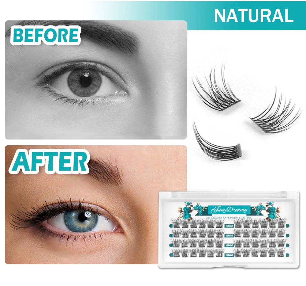 DIY cluster lashes fluffy eyelashes extension