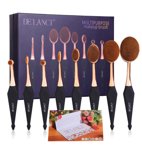 New oval makeup brush set iciCosmetic