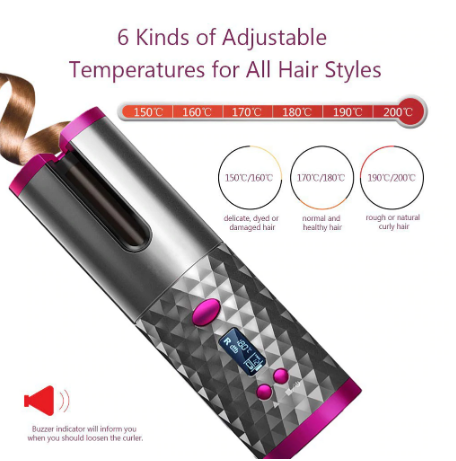 Wireless Portable Ceramic Hair Curler iciCosmetic