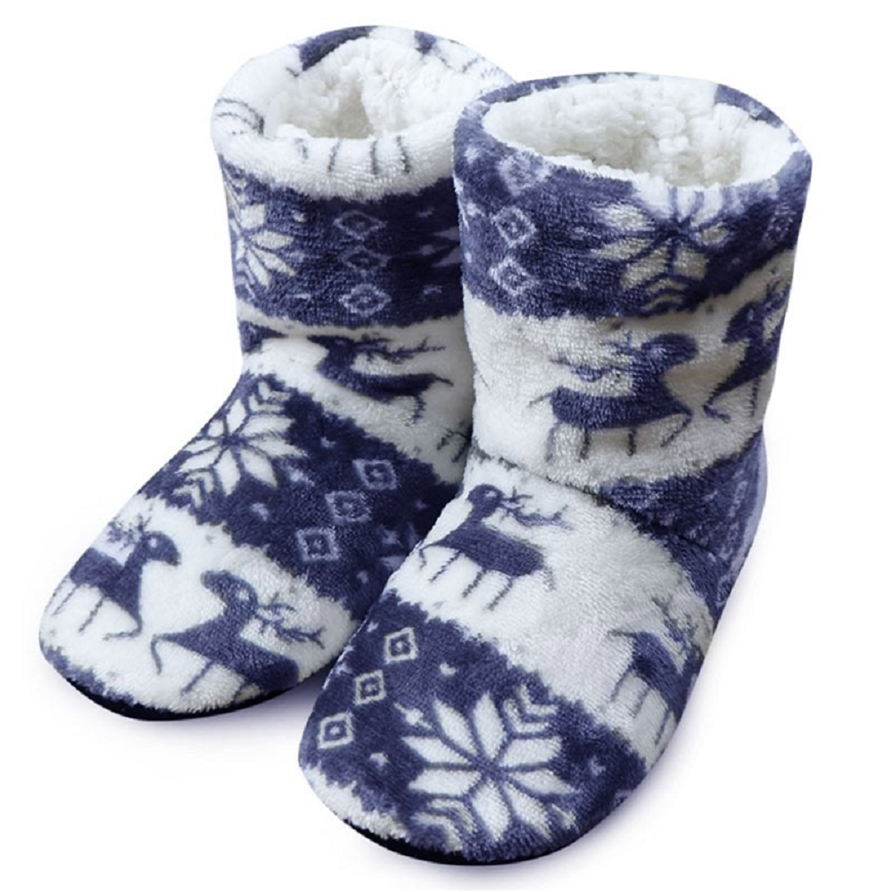 Winter women's warm fluffy fleece lining slipper socks