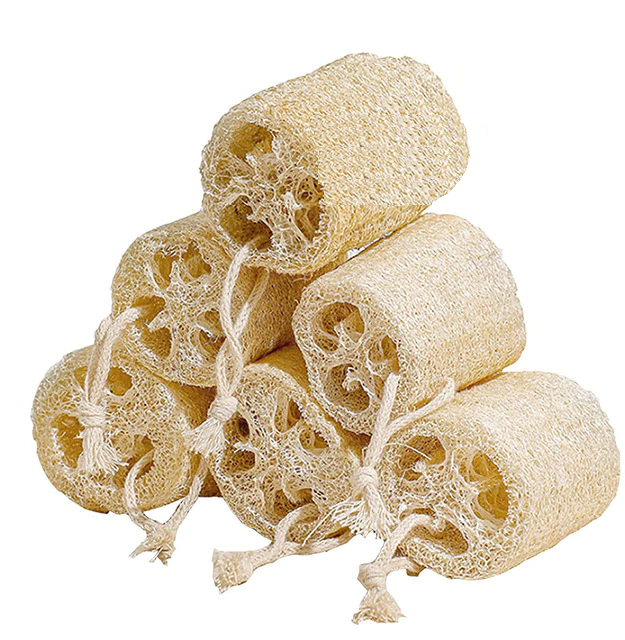 Natural loofah exfoliating body scrubber for bath skin care