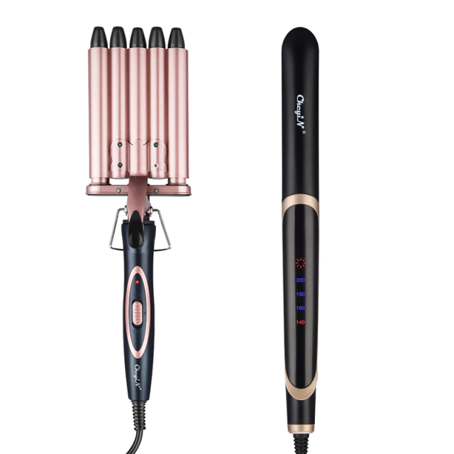 Professional ceramic hair curler flat iron waver kit iciCosmetic