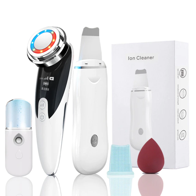 Ultrasonic Skin Scrubber Deep Face Cleaning Device Kit