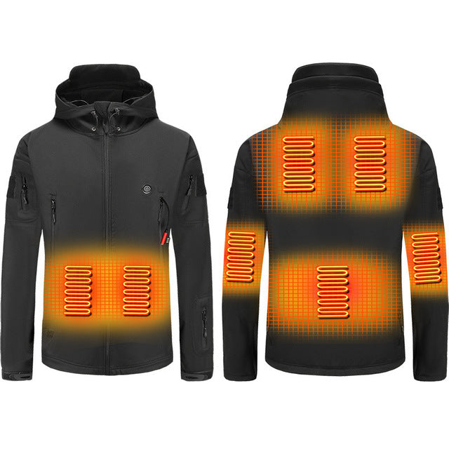 Camouflage Hooded Electric Heating Jacket