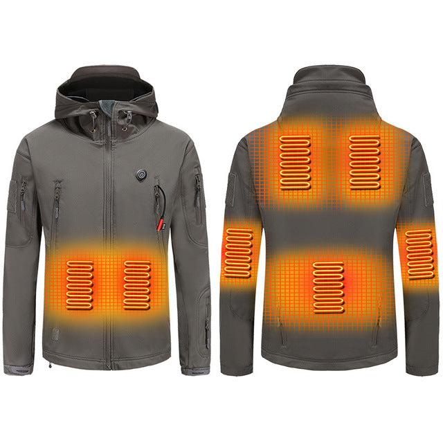 Camouflage Hooded Electric Heating Jacket