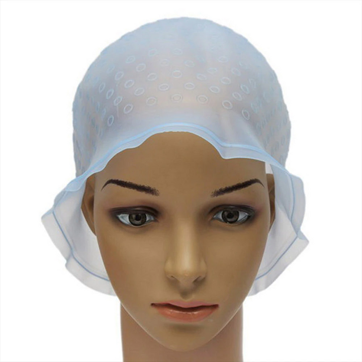 Reusable silicone hair colouring highlighting cap hair dyeing cap