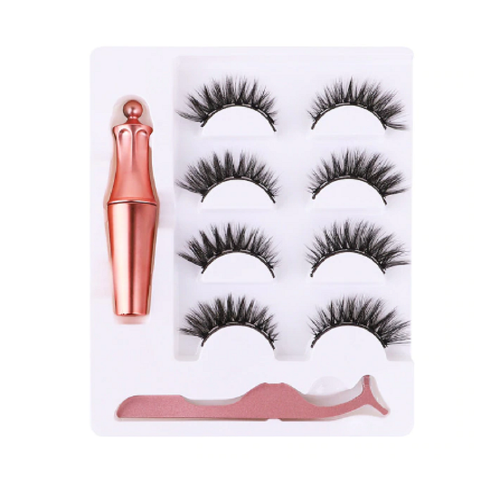 3 pairs Magnetic Eyelashes Eyeliner Eyelash Curler Set