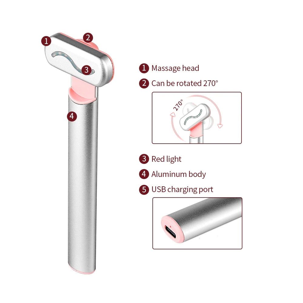 4-in-1 red light therapy face neck microcurrent massage anti-ageing skin