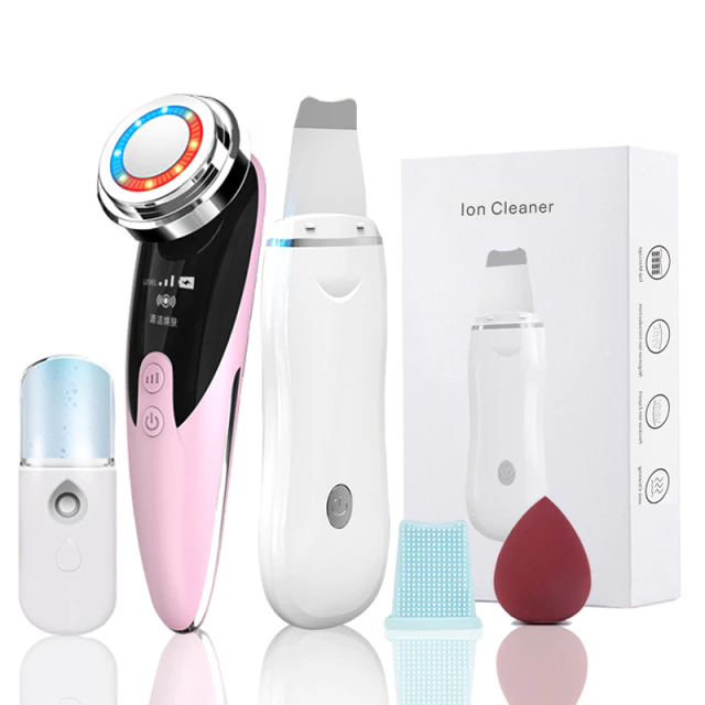 Ultrasonic Skin Scrubber Deep Face Cleaning Device Kit