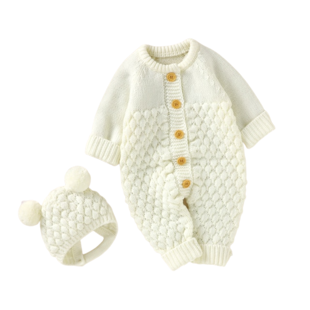 Baby knitted rompers caps clothes sets