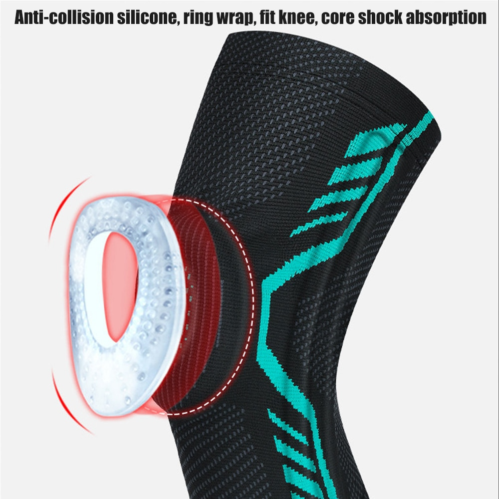 1Pair compression knee support brace with gel pads