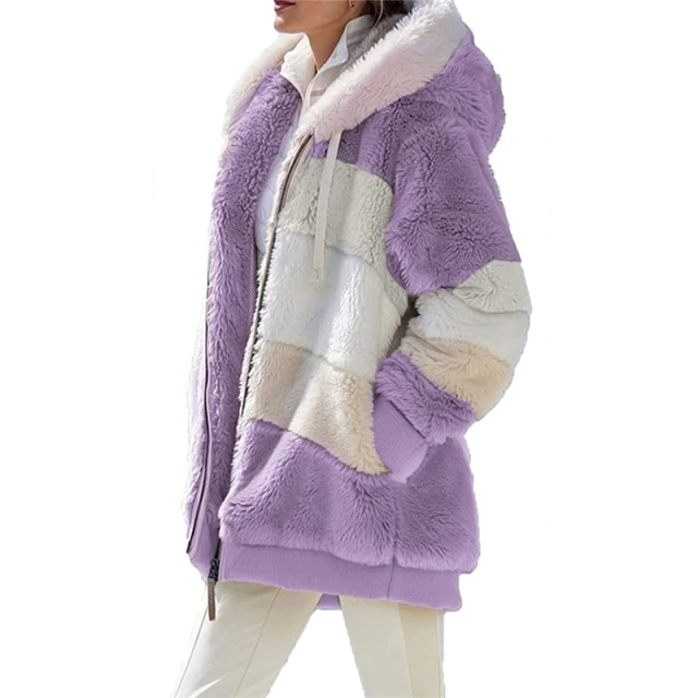 Women's fleece sweatshirt warm fuzzy zip up hoodie iciCosmetic™