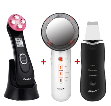 Ultrasonic Skin Scrubber LED Light Facial Massager iciCosmetic