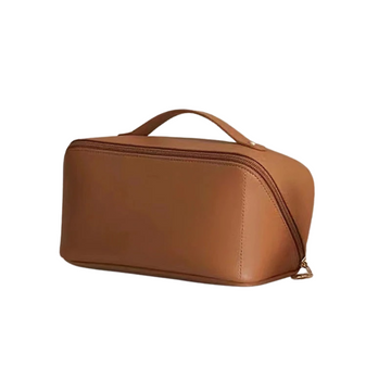 Travel cosmetic bag leather makeup organizer