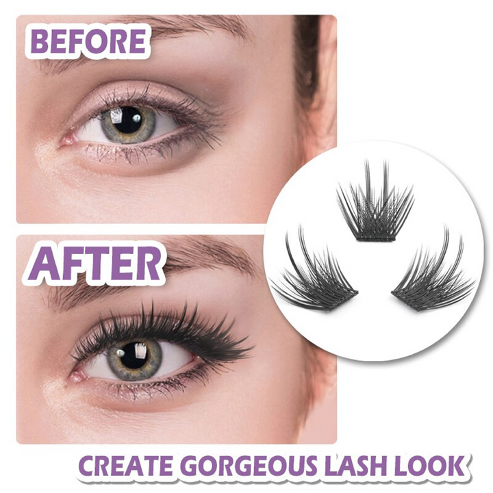 DIY cluster lashes fluffy eyelashes extension