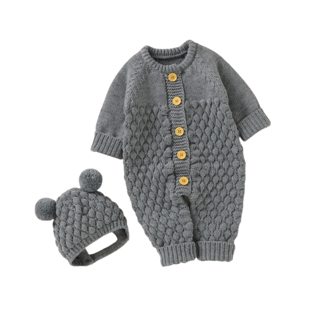 Baby knitted rompers caps clothes sets