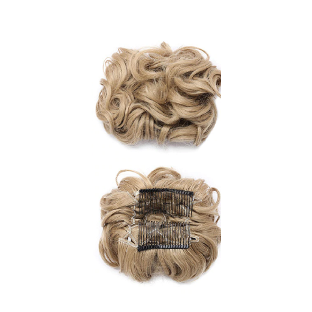 Comb Clip Curly Hair Extension Synthetic Bun