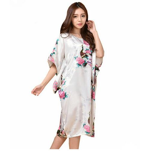 Satin robe dress nightgown novelty women's kaftan bath gown iciCosmetic™