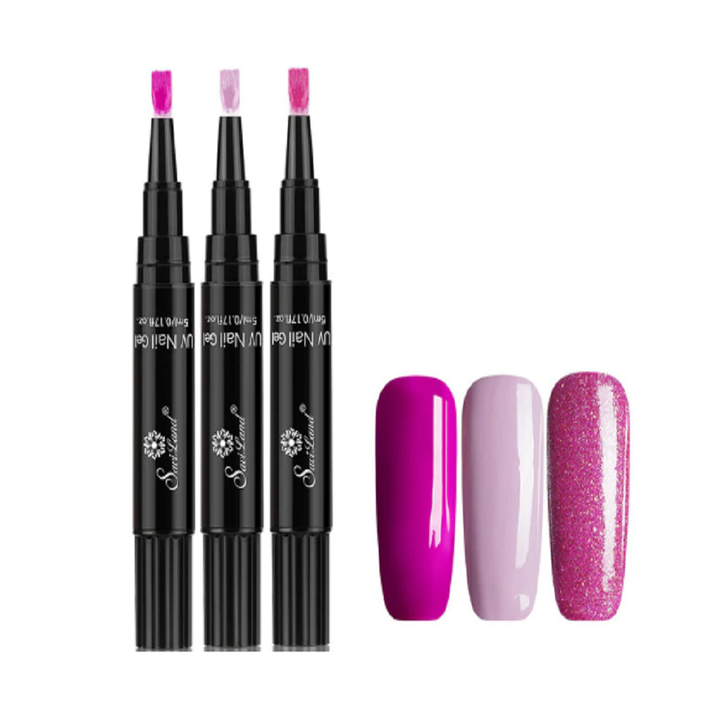 3Pcs/Lot 3 in 1 Gel Nail Varnish Pen iciCosmetic