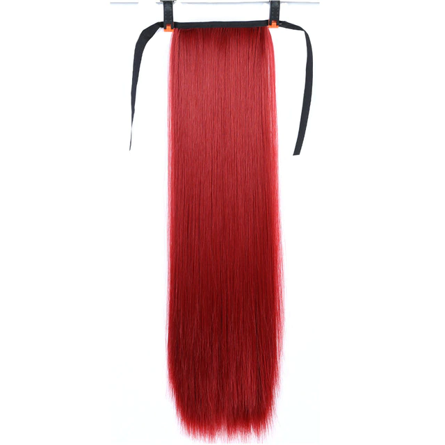 Synthetic Fiber Heat-Resistant Straight Hair With Ponytail Wig Hair