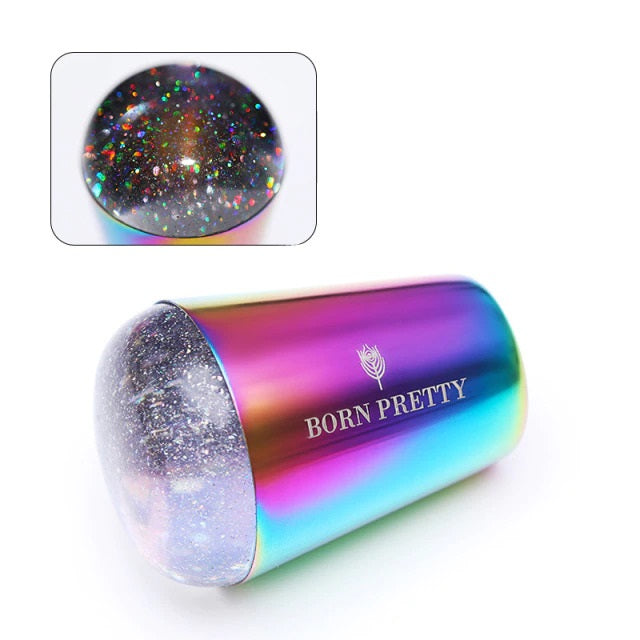 Rainbow Holographic Transparent Nail Stamper
