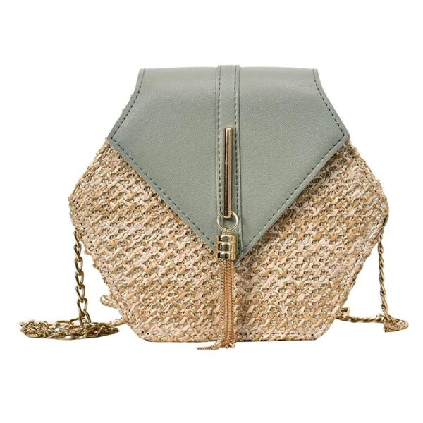 Rattan Handmade Woven Bohemian Shoulder HandBag