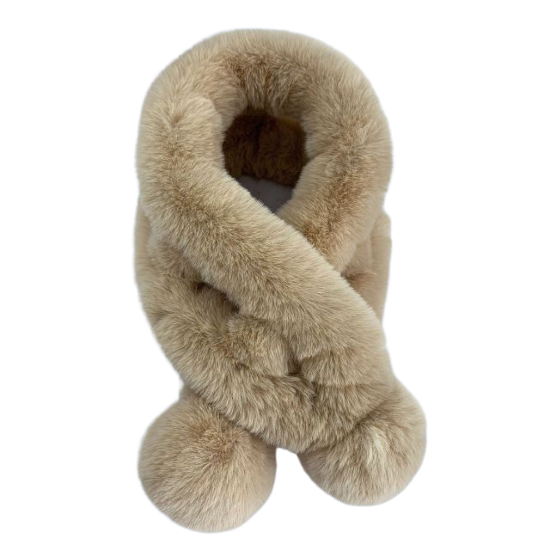 Fur plush thick warm scarf solid