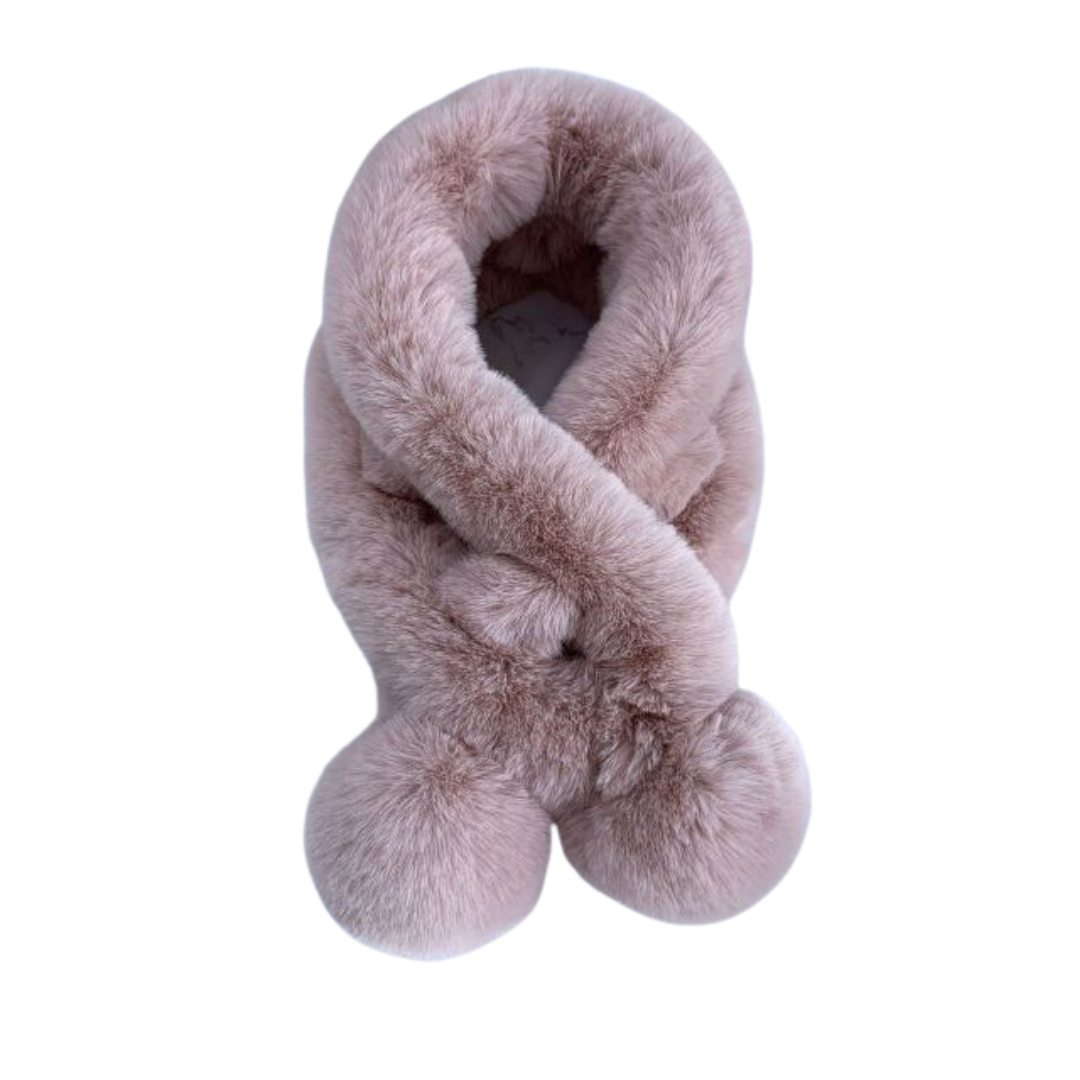 Fur plush thick warm scarf solid