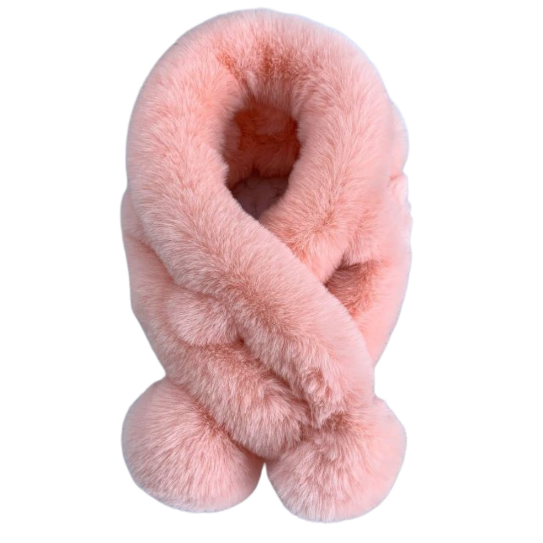 Fur plush thick warm scarf solid