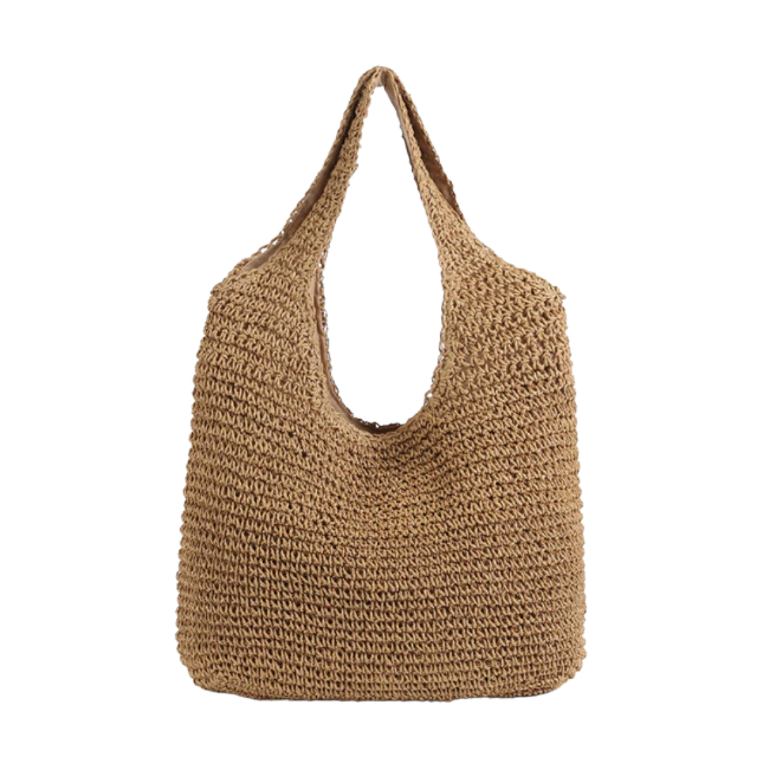 Women’s straw beach shoulder bag