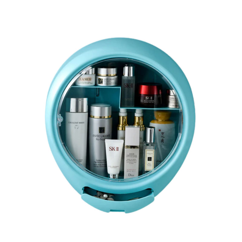 Bathroom wall-mounted makeup organizer