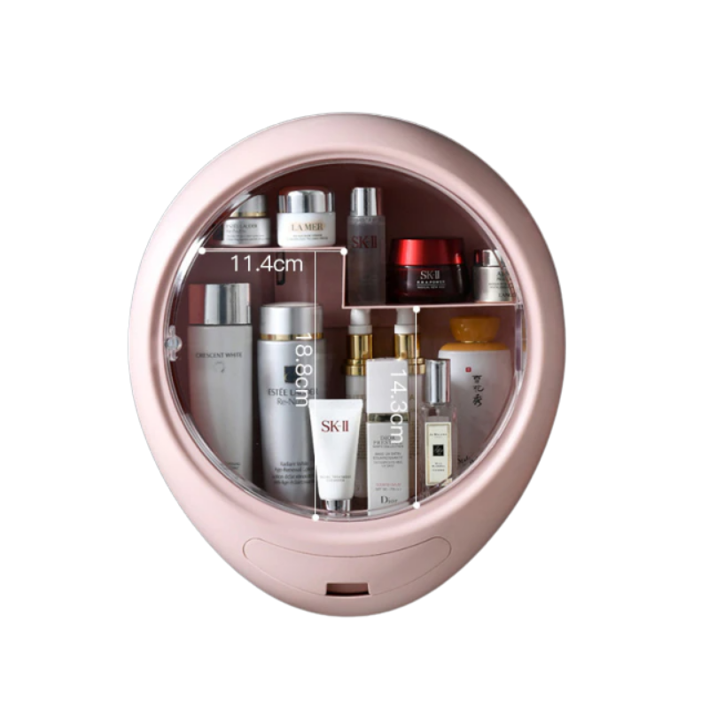 Bathroom wall-mounted makeup organizer
