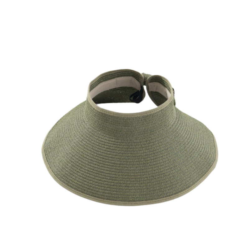 Wide brim ponytail summer beach hat