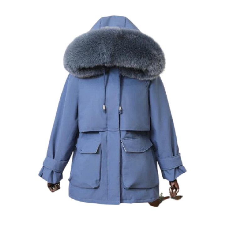 Women's winter waterproof warm parka jacket with fur hood