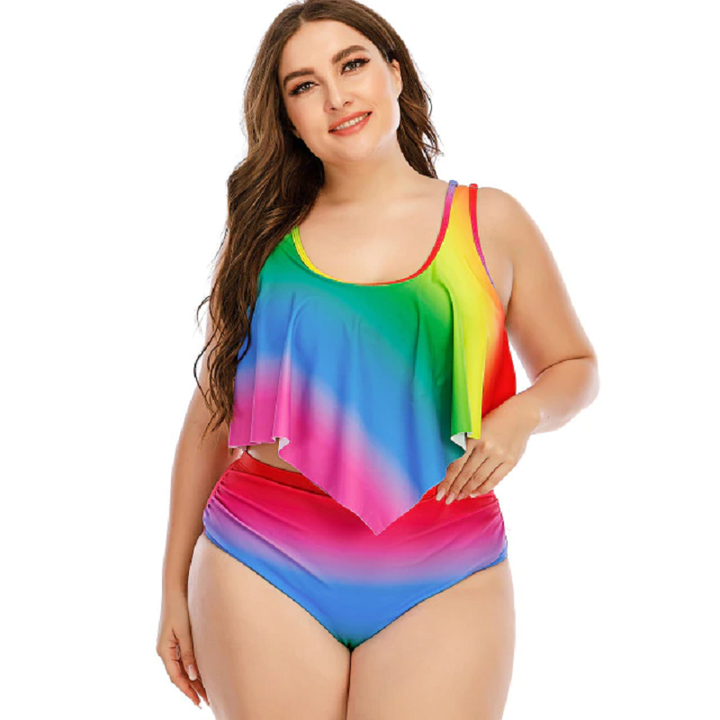 Plus size swimwear high waisted swimsuit two piece bikini set iciCosmetic™