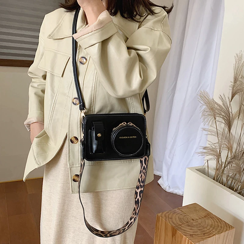 Vintage camera shape women's shoulder bags