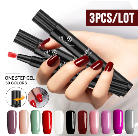3Pcs/Lot 3 in 1 Gel Nail Varnish Pen iciCosmetic