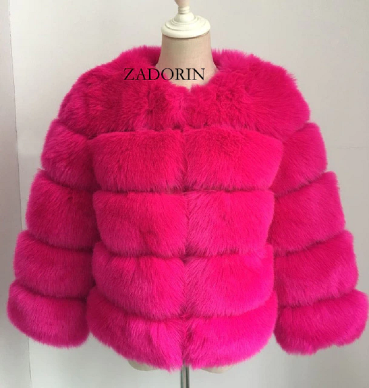 Elegant Thick Warm Fake Fur Woman coat iciCosmetic