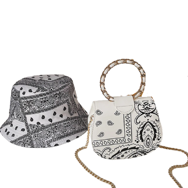 High quality leather square bags with vintage hat