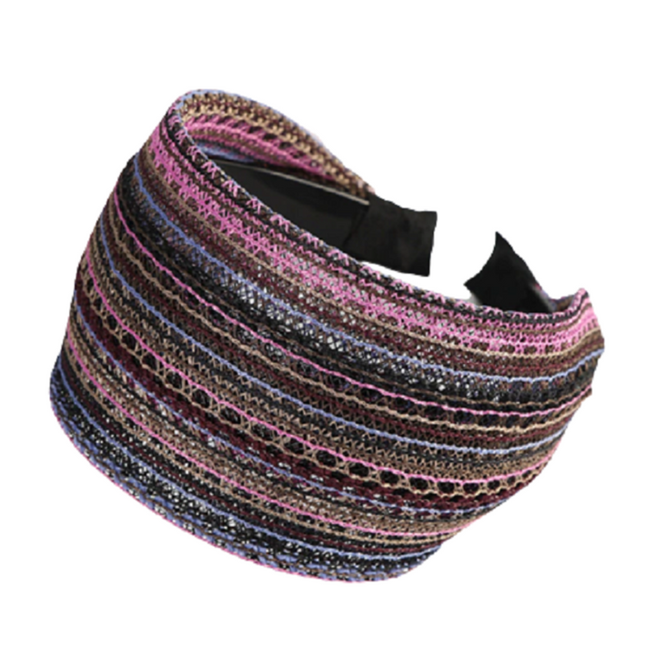 Bohemian headband elastic hairbands retro stripe hair