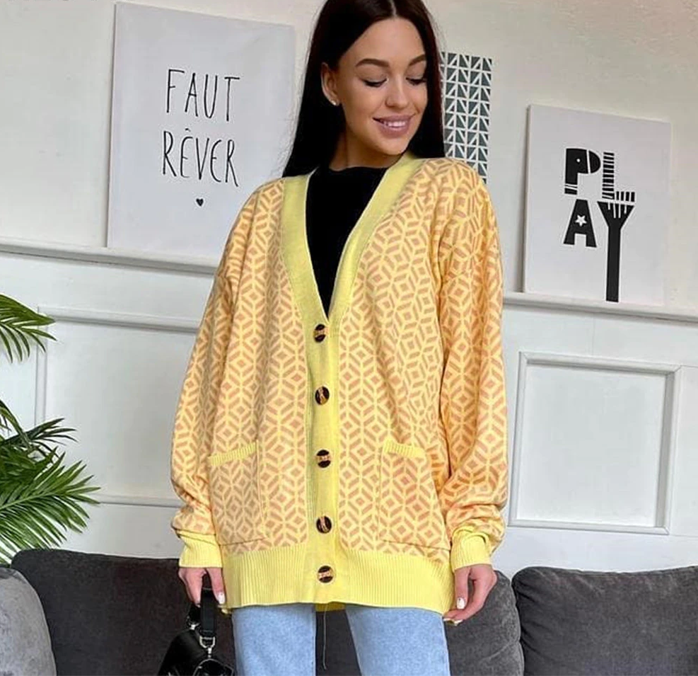 Women's Knitted vintage Sweater Diamond Pattern