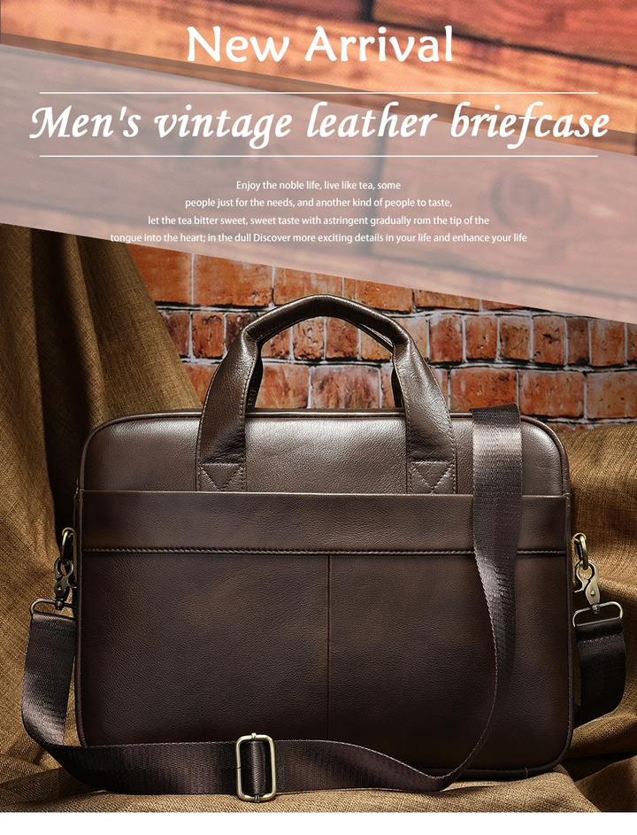 Genuine Leather Business Bag iciCosmetic