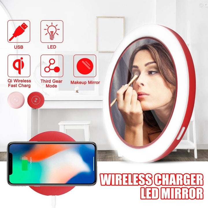 Wireless charger led mirror