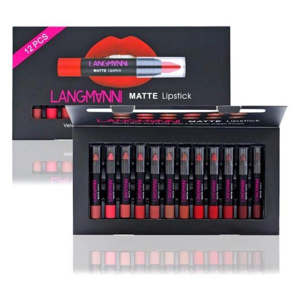 12/pcs Waterproof Matte Lipstick iciCosmetic